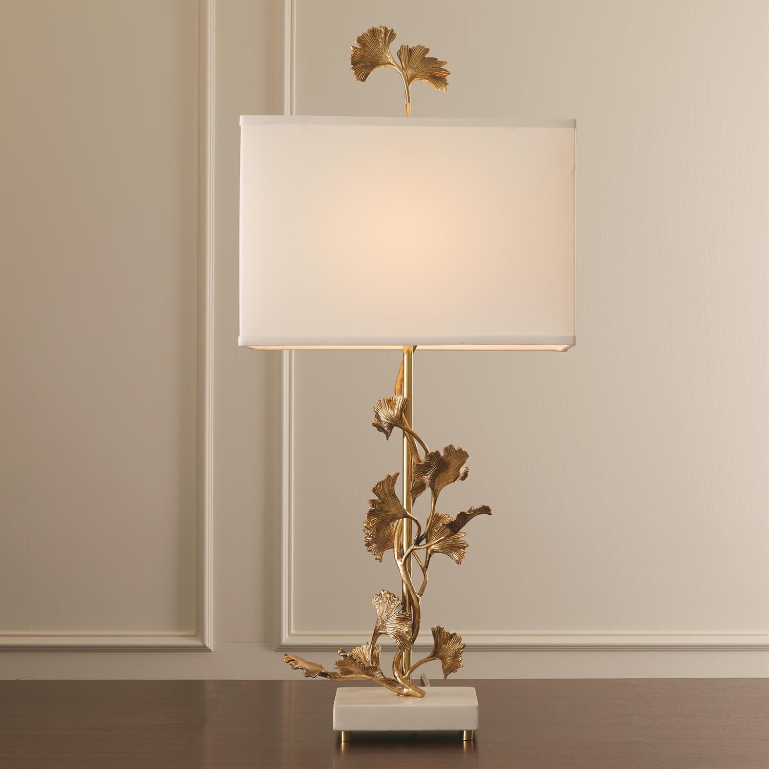 Ginkgo Table Lamp-Brass