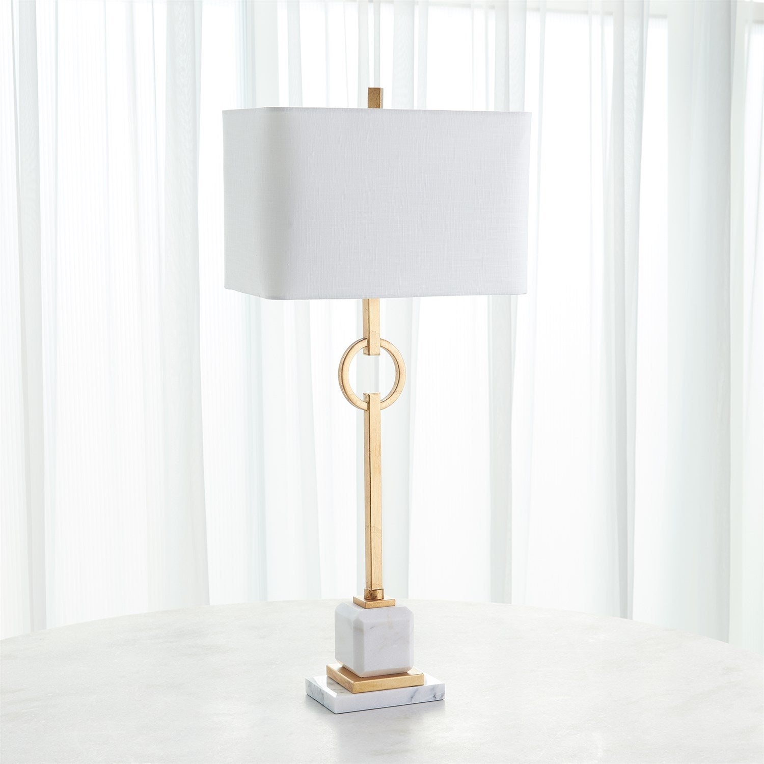 Top Ring Table Lamp-Gold Leaf