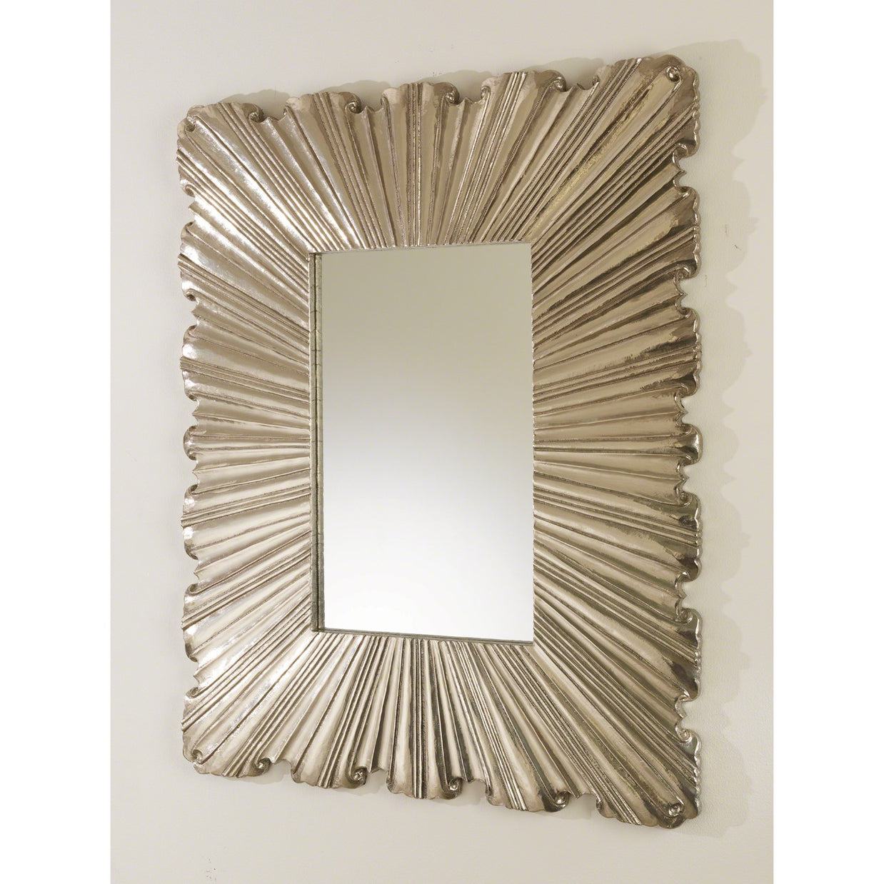 Linen Fold Mirror-Silver