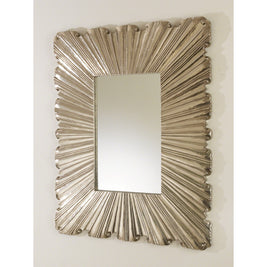 Linen Fold Mirror-Silver