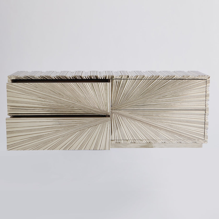 Linen Fold Cabinet-Silver