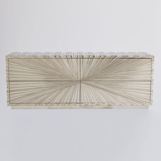 Linen Fold Cabinet-Silver