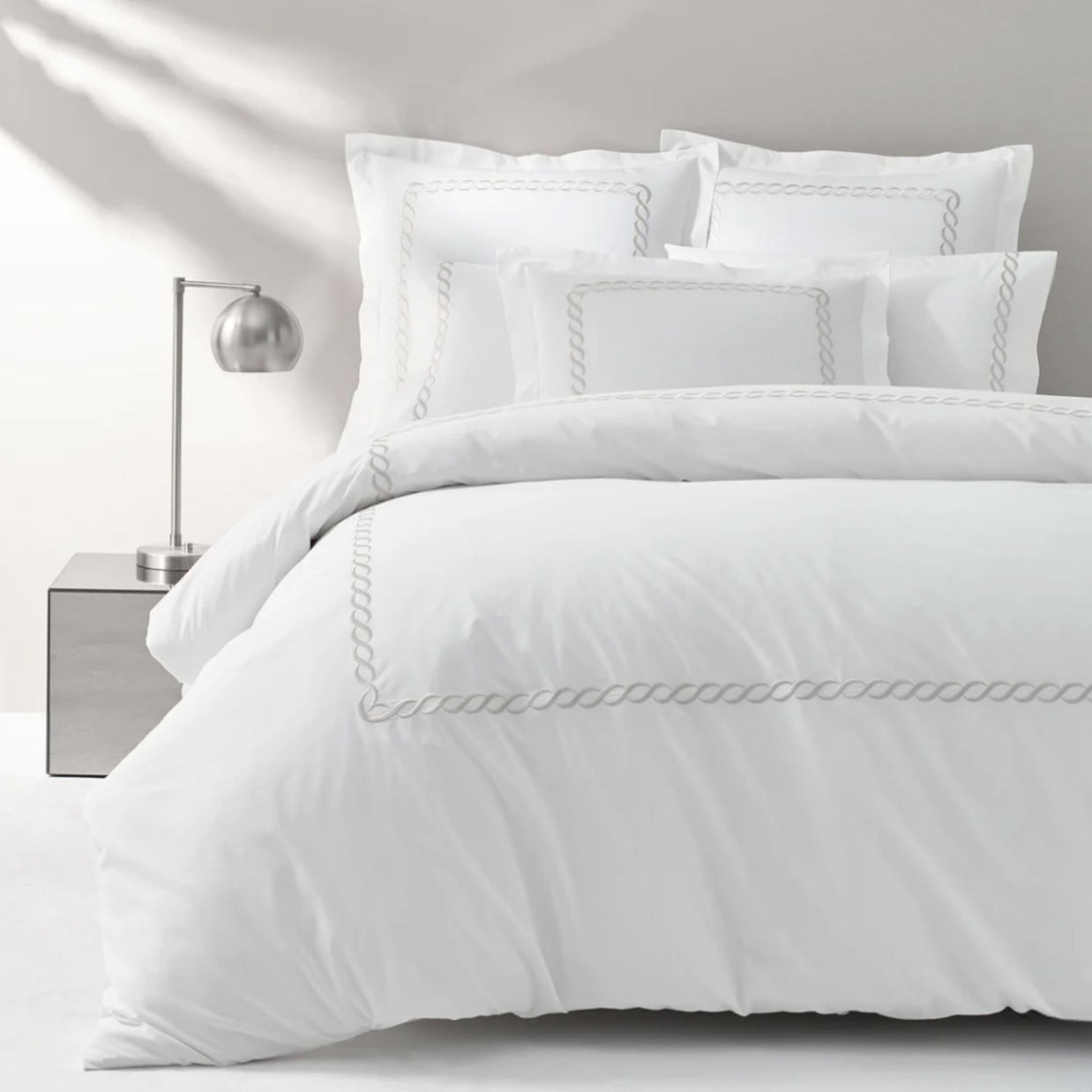 Catena Embroidered Percale Duvet