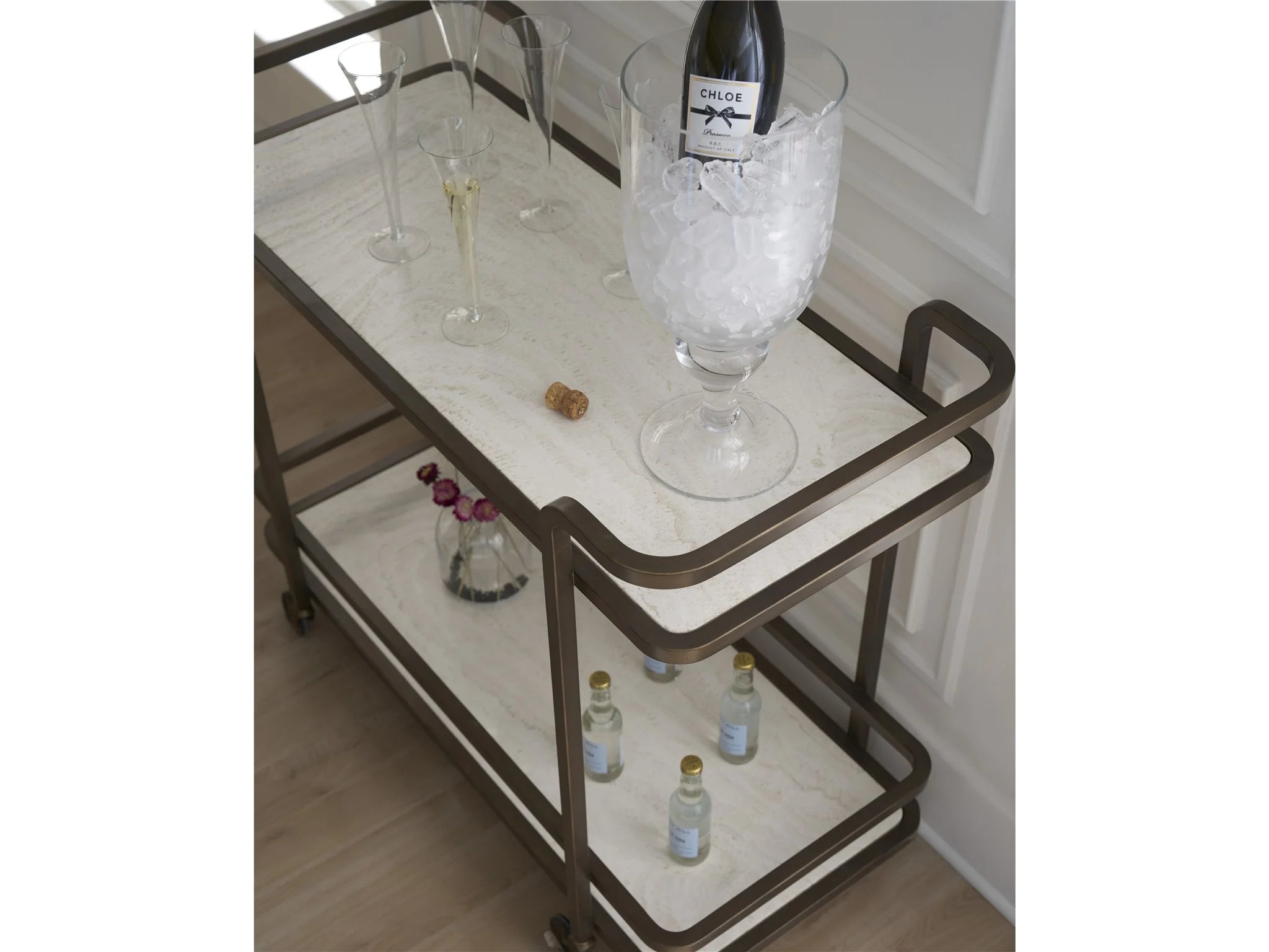 AGED GOLD BAR CART